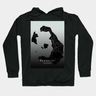 Santorini Greece Island Map dark Hoodie